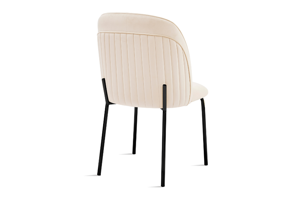 Lot de 2 chaises design en velours beige pieds noirs ARABEL - DIP