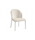 KYARA - Lot de 2 fauteuils de table en tissu chenille et pieds beige