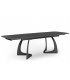 ADRIA - Table à manger extensible en céramique anthracite et pieds noirs - L 180 / 260